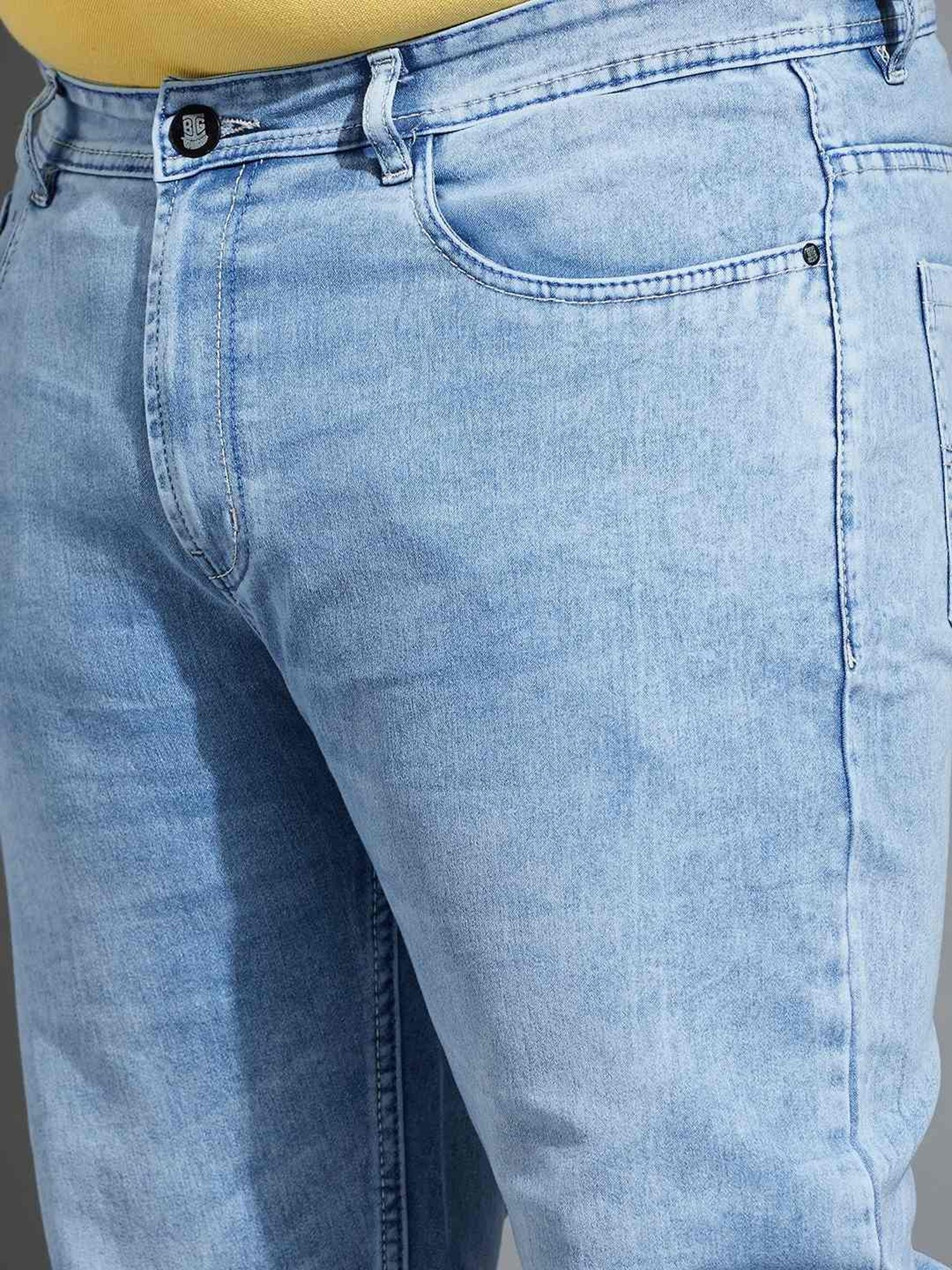 Bigbanana Plus Size Blue Cotton Regular Fit Jeans