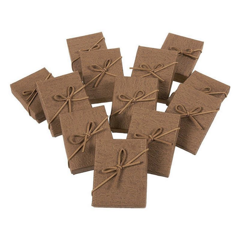 Juvale Gift Box Set 12-Piece Jewelry Gift Boxes for Rings Pendants Necklaces Ideal for Anniversaries Weddings Birthdays Brown 3.6 x 1 x 2.7 Inches