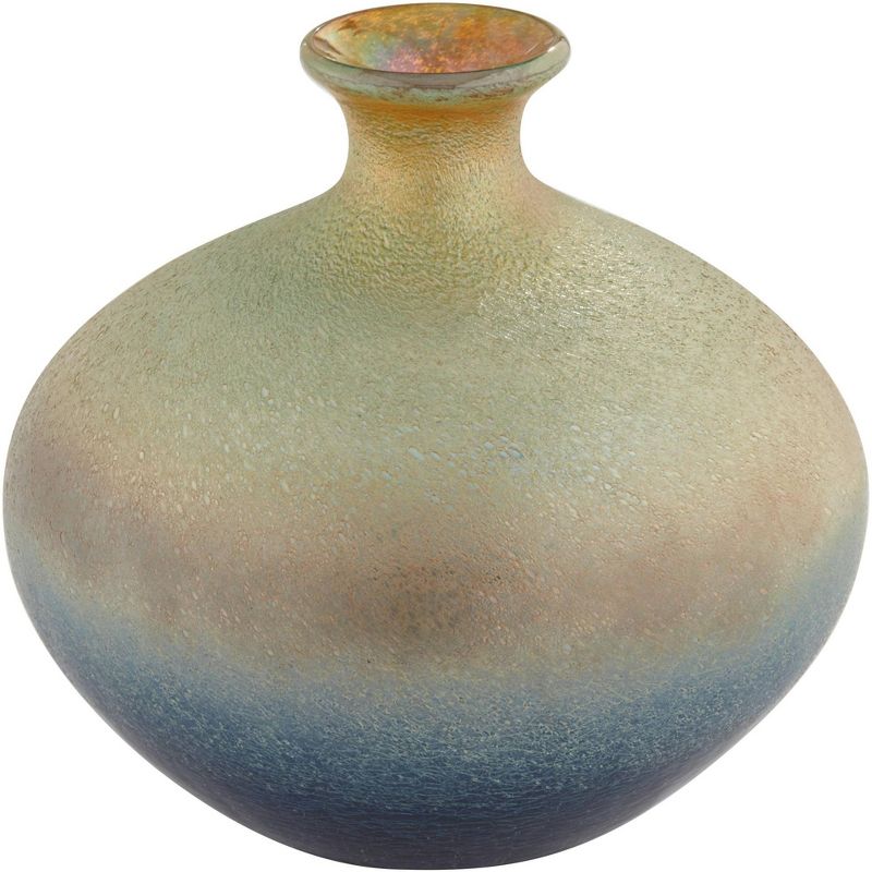 Studio 55D Multi-Tone Blue and Green 9 3/4" High Glass Decorative Vase