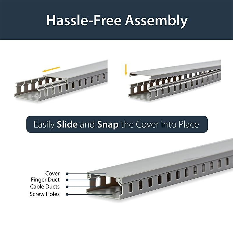 com 56 ft 17 m Server Rack Cable Management Open Slot Sidewalls Customizable 25 Cable Capacity Wire Organizer AD105X1