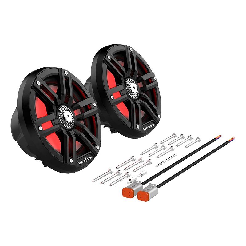Rockford Fosgate M2-65B Color Optix Weatherproof 6.5 Inch Marine 2 Way System, Black (2 Pack)