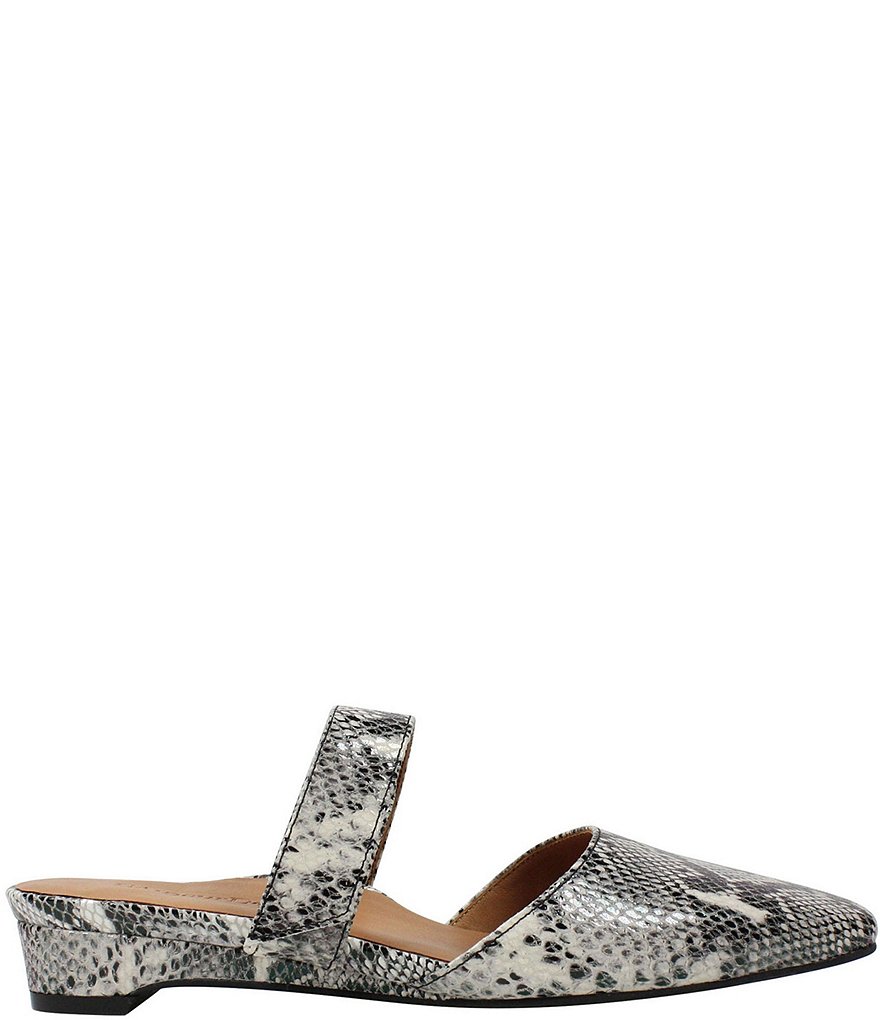 L'Amour Des Pieds Baruk Snake Print Leather Mules