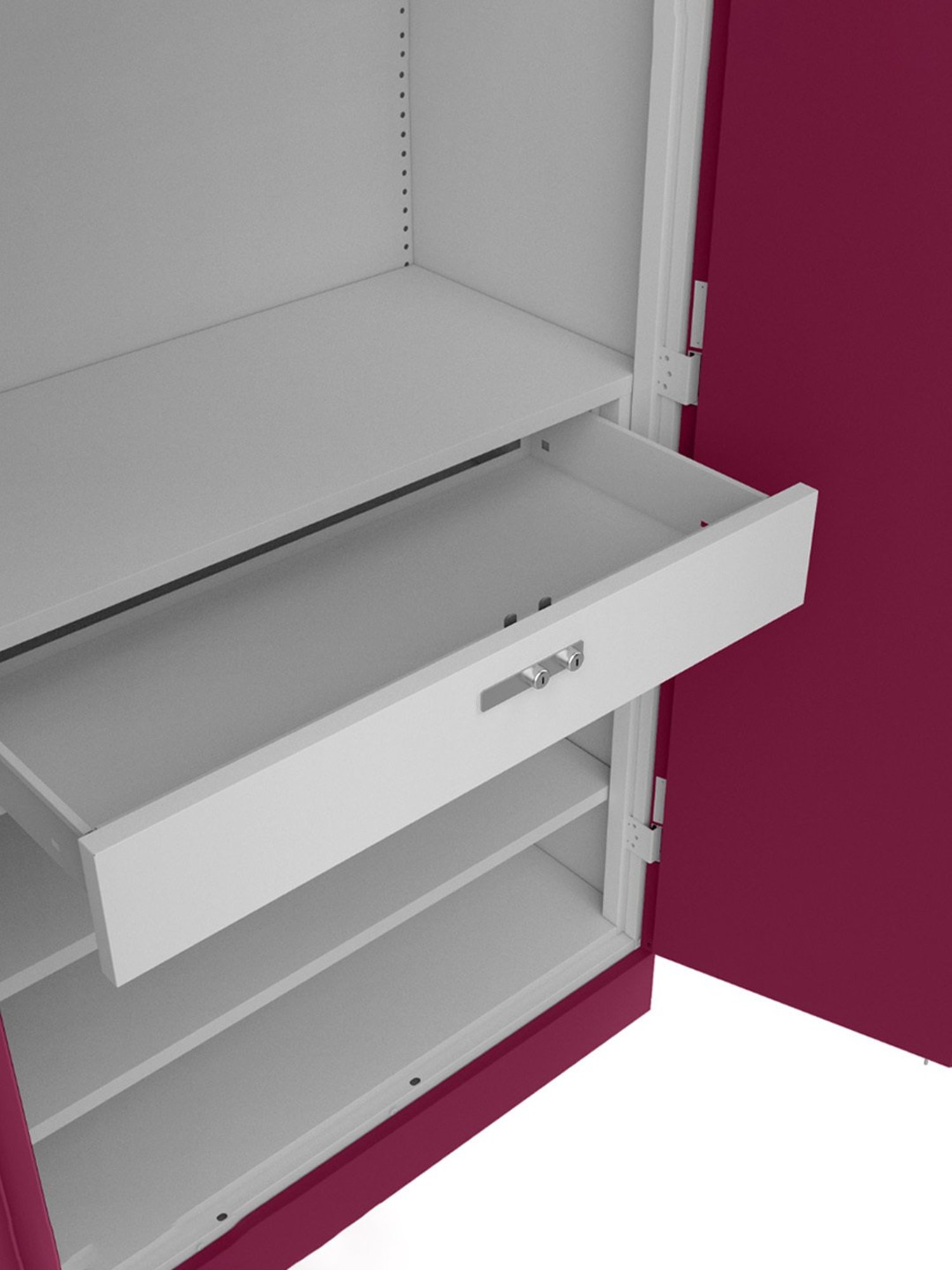 Godrej Interio Auraline  Men Basic 2-Door Steel Almirah, Textured Berry (1-Year Warranty, 1 Drawer)