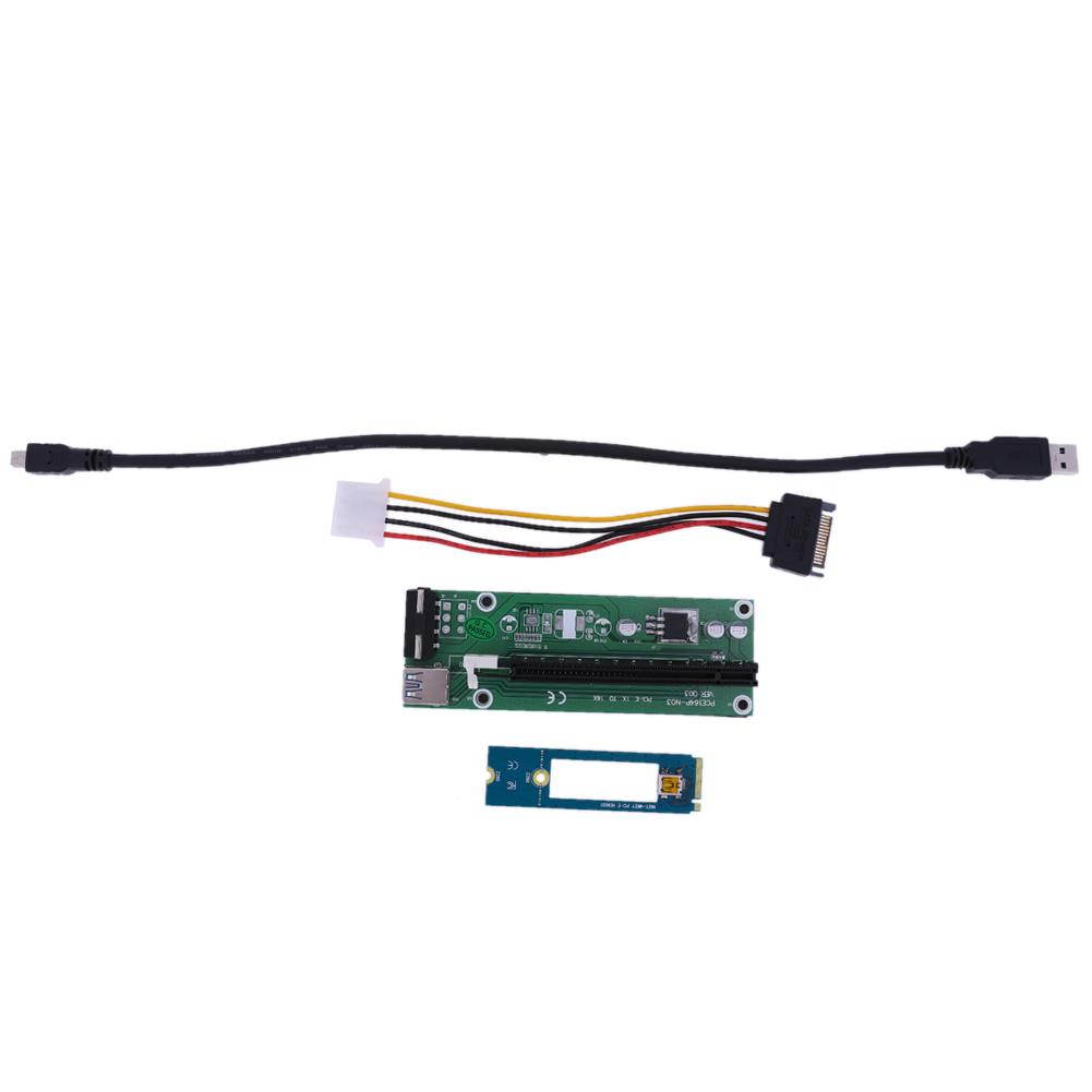 NGFF M.2 to PCI-e 16X Riser SATA to IDE Molex Power USB 3.0 Cable 40cm for Laptop External Video Card EXP GDC Bitcoin Miner