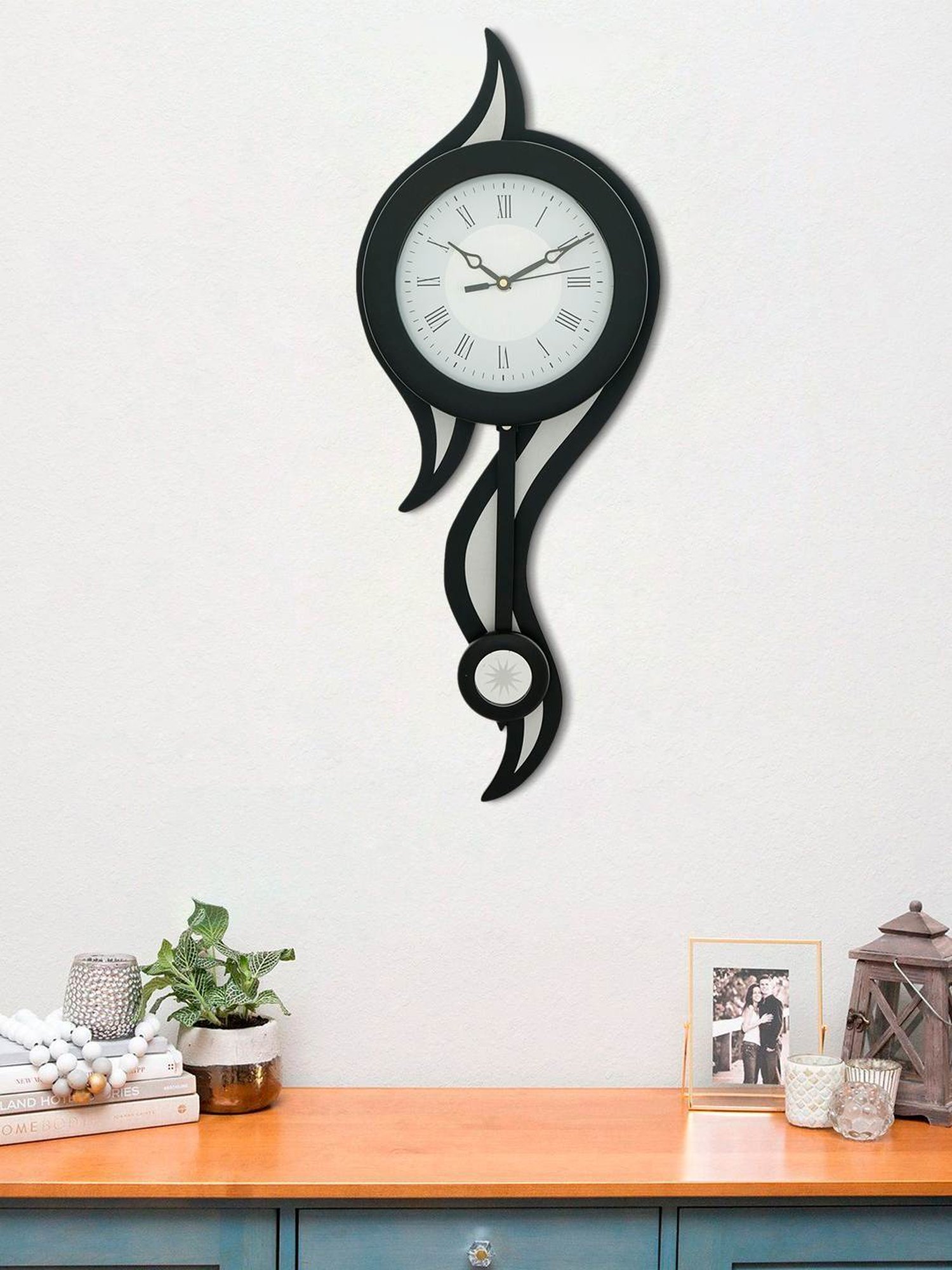 CHRONIKLE Vertical Black Wood Wall Clock