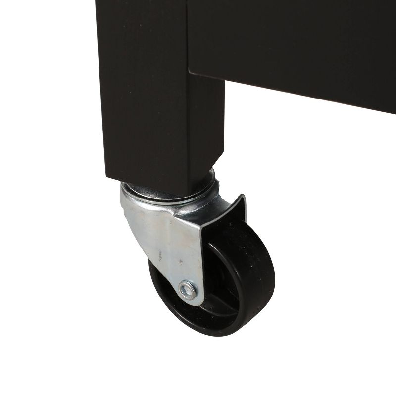 Byway Contemporary Kitchen Cart with Wheels Black/Natural - Christopher Knight Home