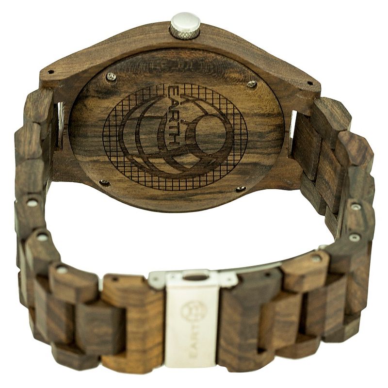 Earth Wood Men's Eco - Friendly Sustainable Wood Bracelet Watch - Dark Brown