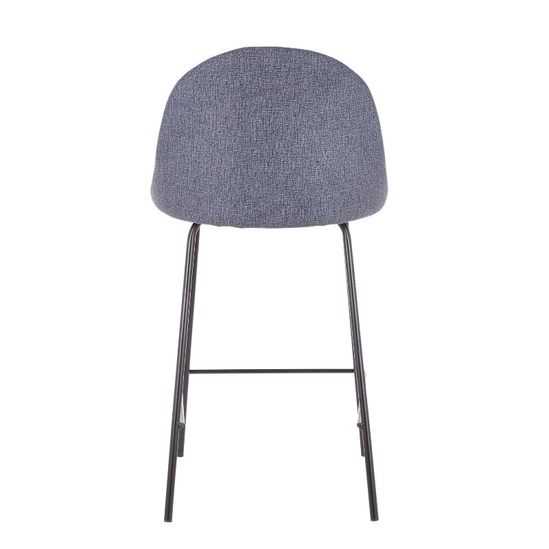 Set of 2 Lana Contemporary Counter Height Barstool Black/Blue - LumiSource