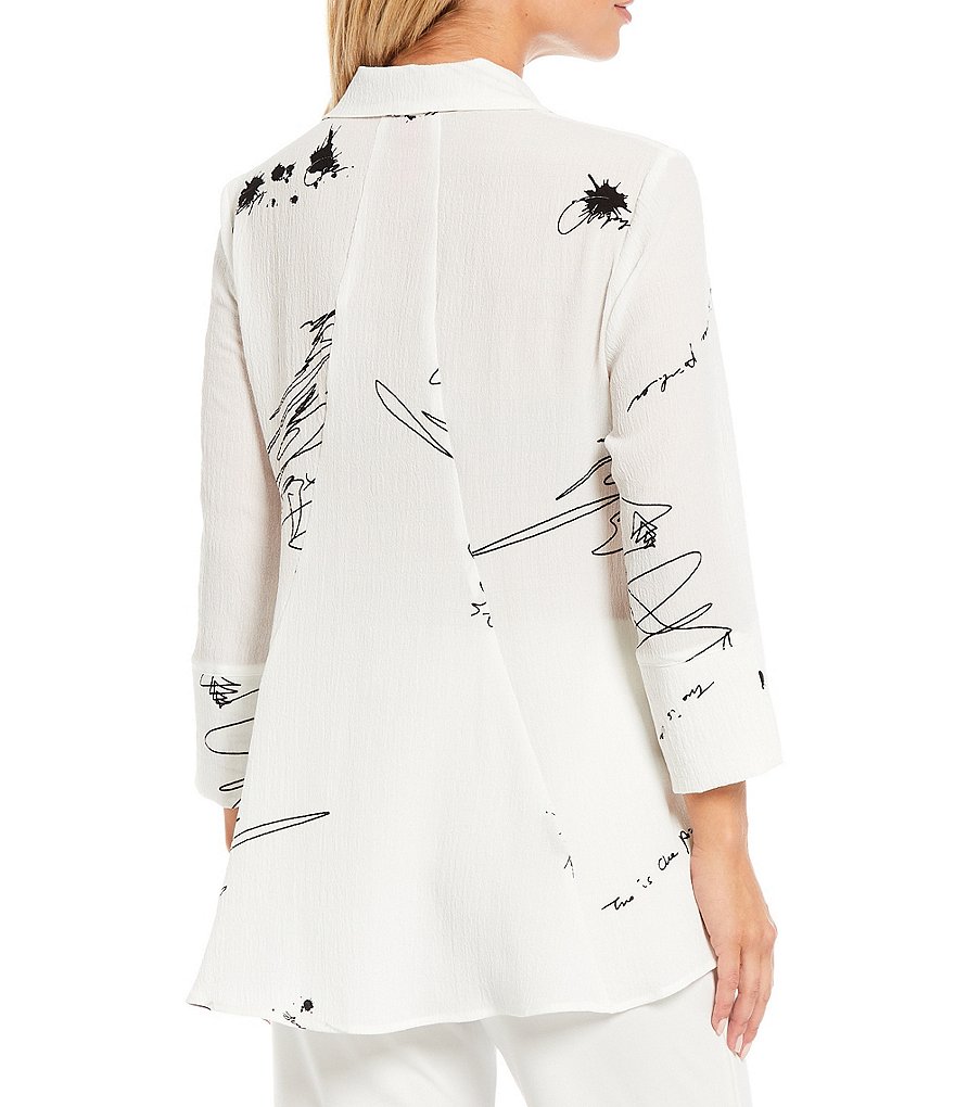 Caroline Rose Tissue Linen Bracelet Sleeve Shirt Jacket