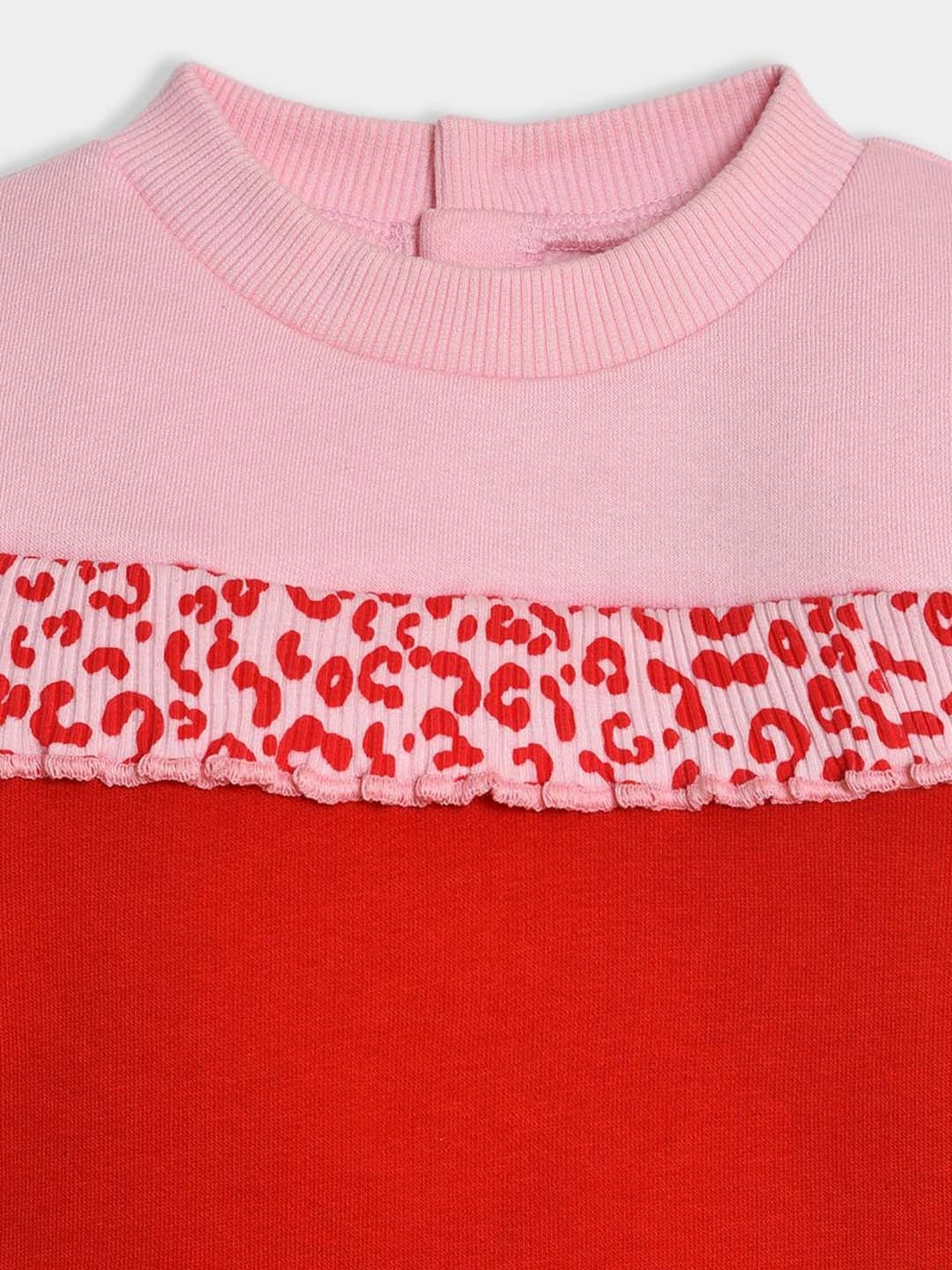 MiArcus Girls Red & Pink Printed Full Sleeves Clothing Sets