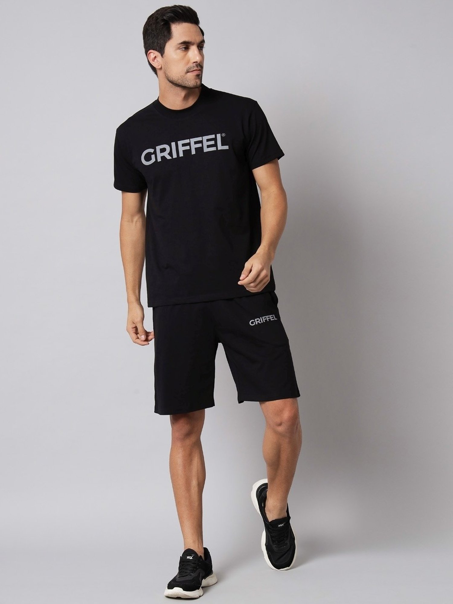 Griffel Black Cotton Loose Fit Printed Co-Ord Set
