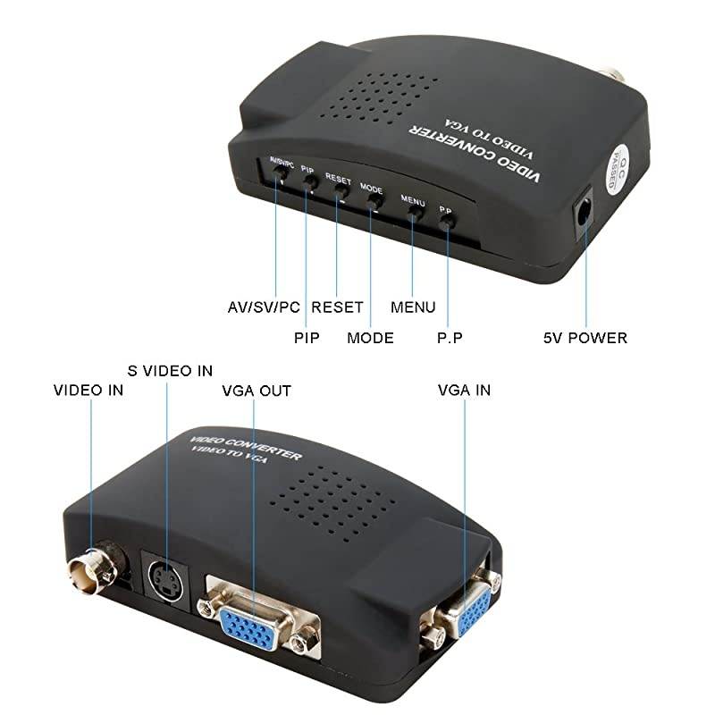 CCTV Camera BNC S Video VGA to Laptop Computer PC VGA Monitor Converter Adapter Box