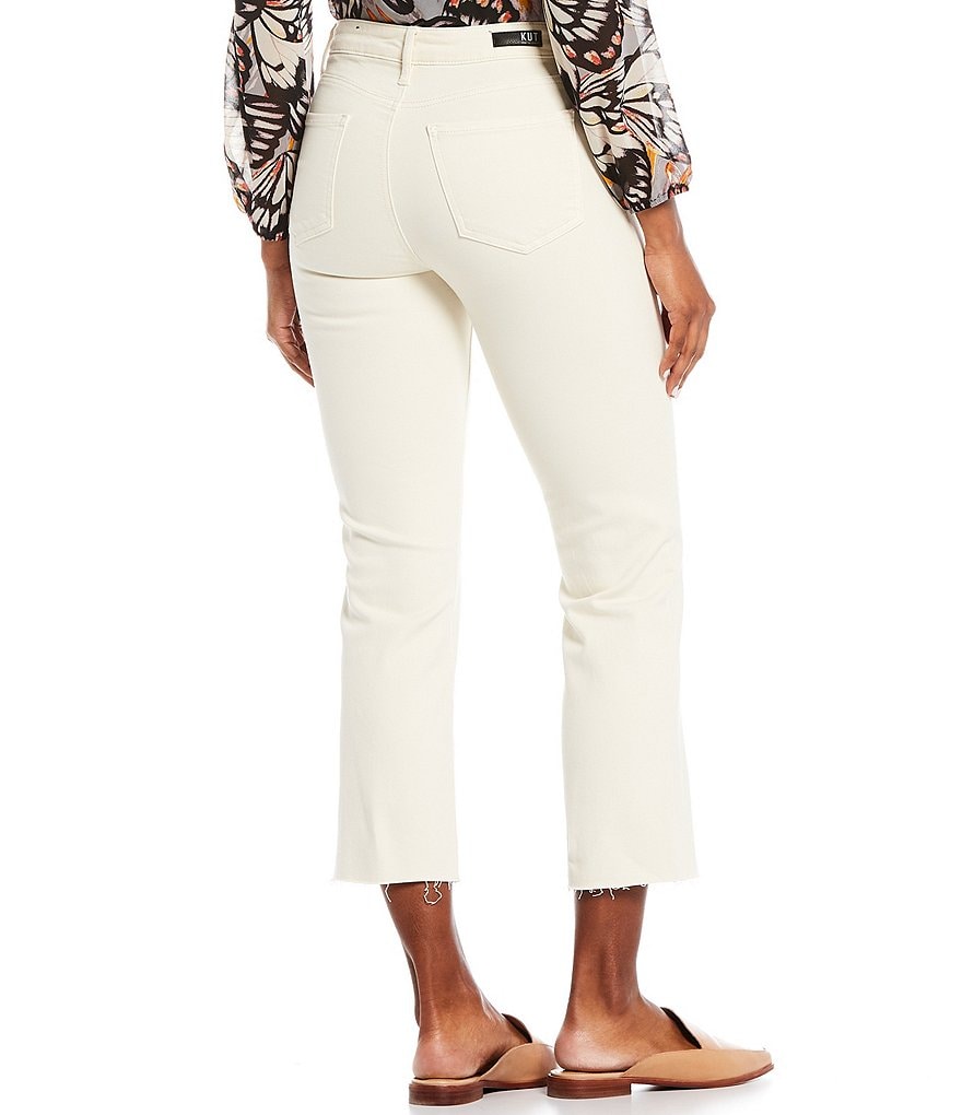 KUT from the Kloth Kelsey High Rise Exposed Button Fly Ankle Jeans