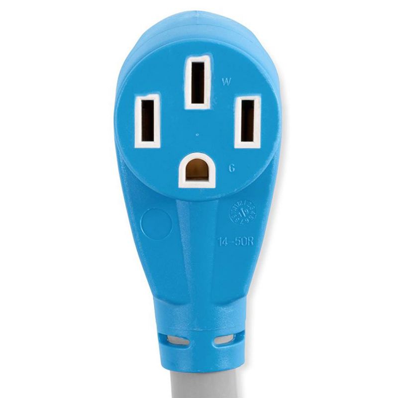 Camco 55445 Heavy Duty 50 Amp Outdoor Flexible Power Extension Cord with PowerGrip Handles for Electric Vehicles and RVs, 50 Foot