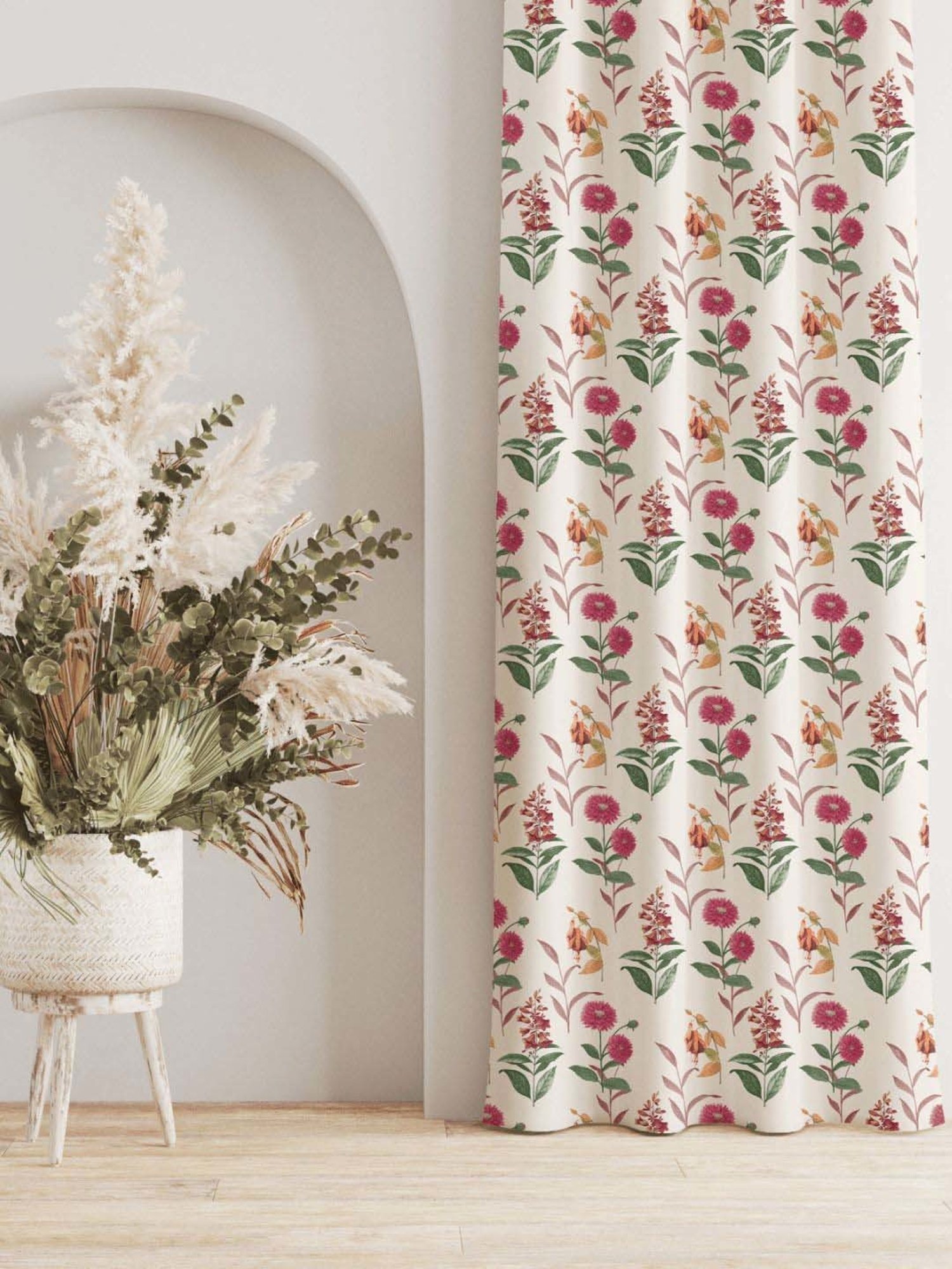 Swayam Brown Paisley J&B Blackout Eyelet Door Curtain - Single Piece (7 Ft)