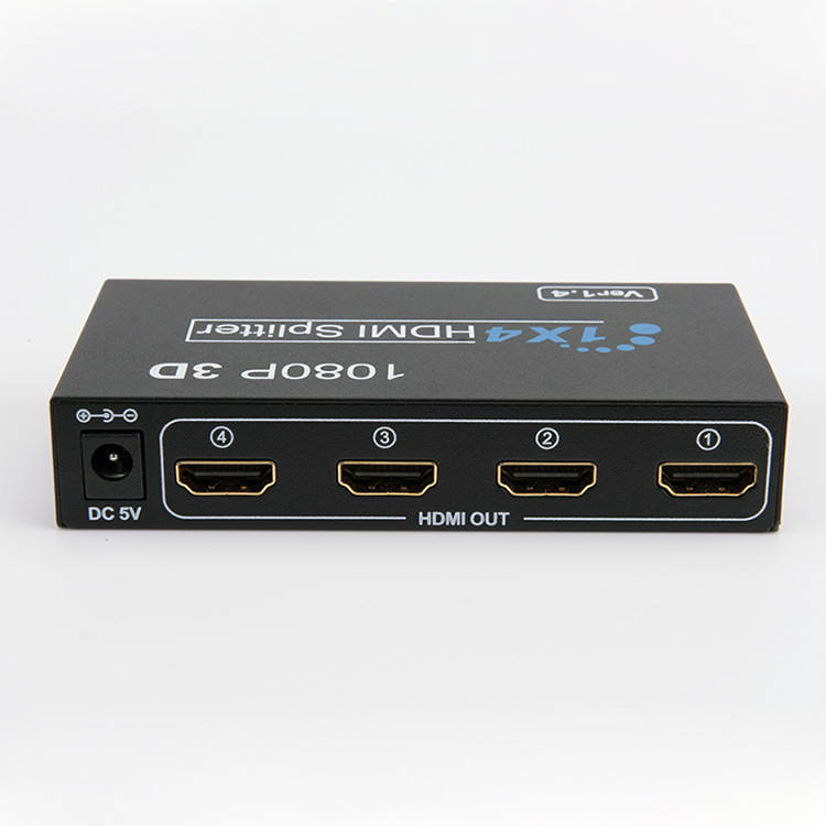 HDMI Video Splitter 1x4 HDMI Splitter 1080P 3D Video Switch 1 in 4 Out Amplifier Display For HDTV DVD PS3/4