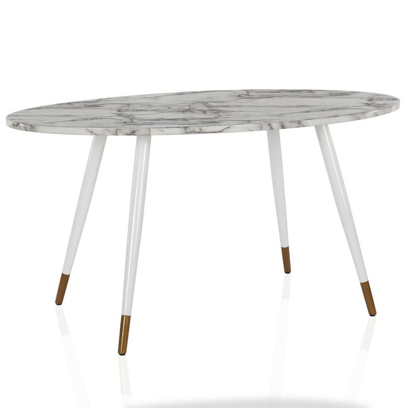 Amari Oval Faux Marble Dining Table White - CosmoLiving by Cosmopolitan