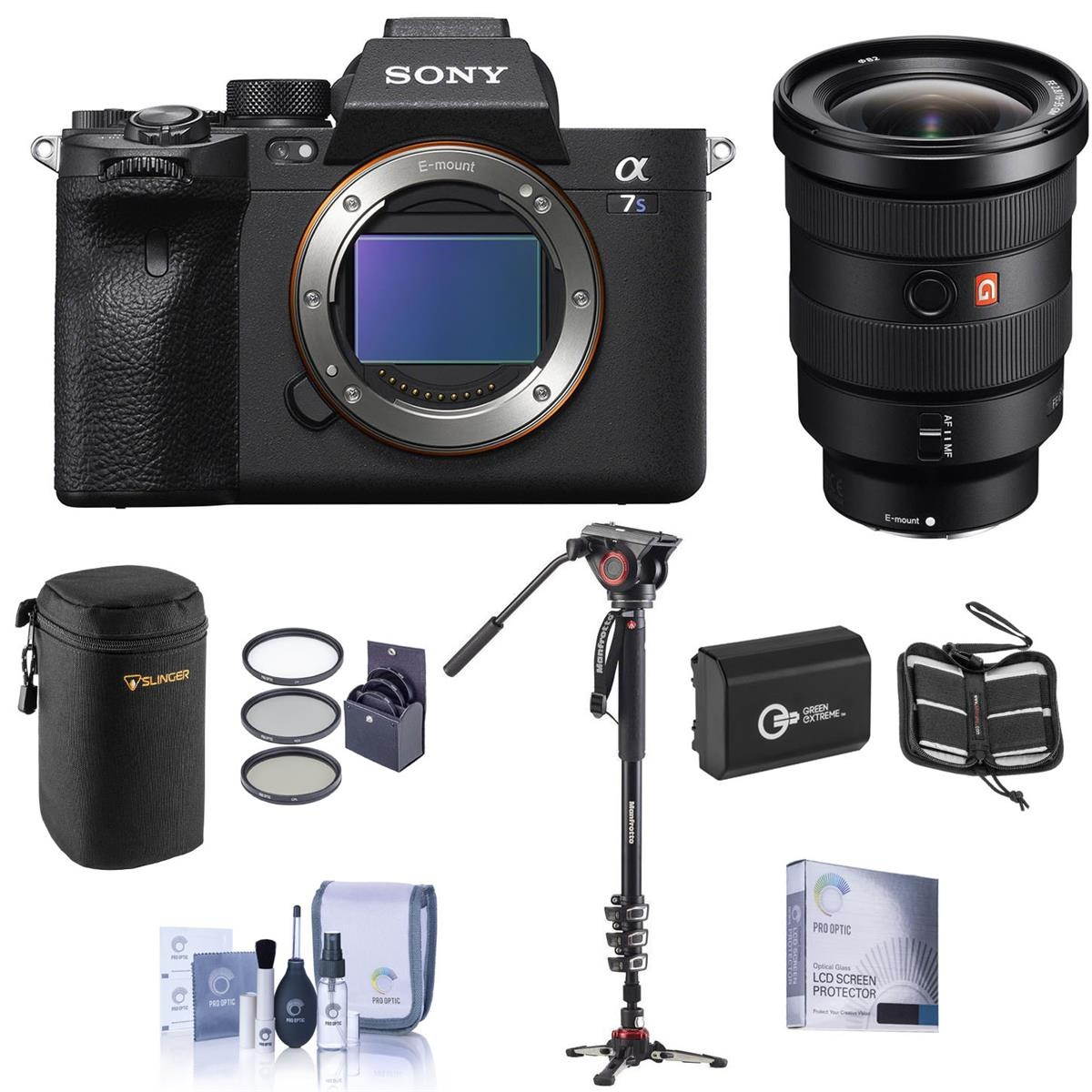 Sony Alpha a7S III Mirrorless Camera with 16-35mm f/2.8 Lens with Monopod & Acc.