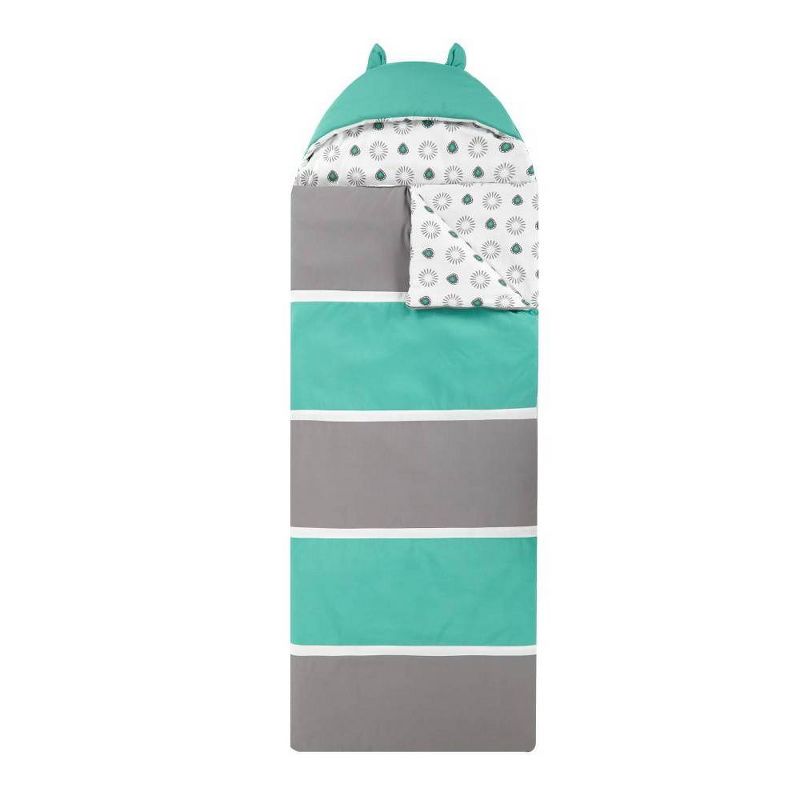 Twin XL Holger Sleeping Bag Gray/Aqua - Chic Home Design