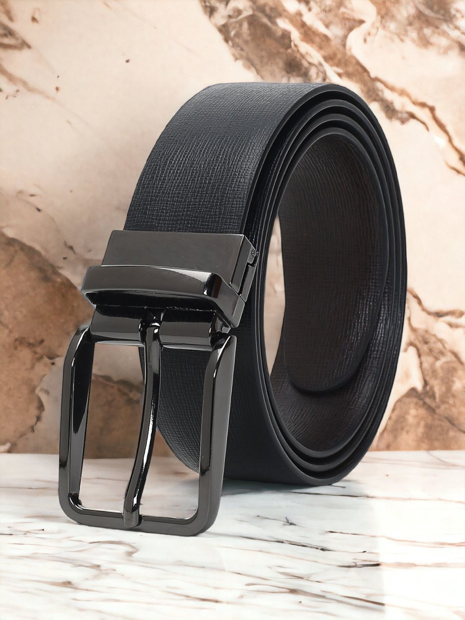 Crusset Black Formal Belt for Men