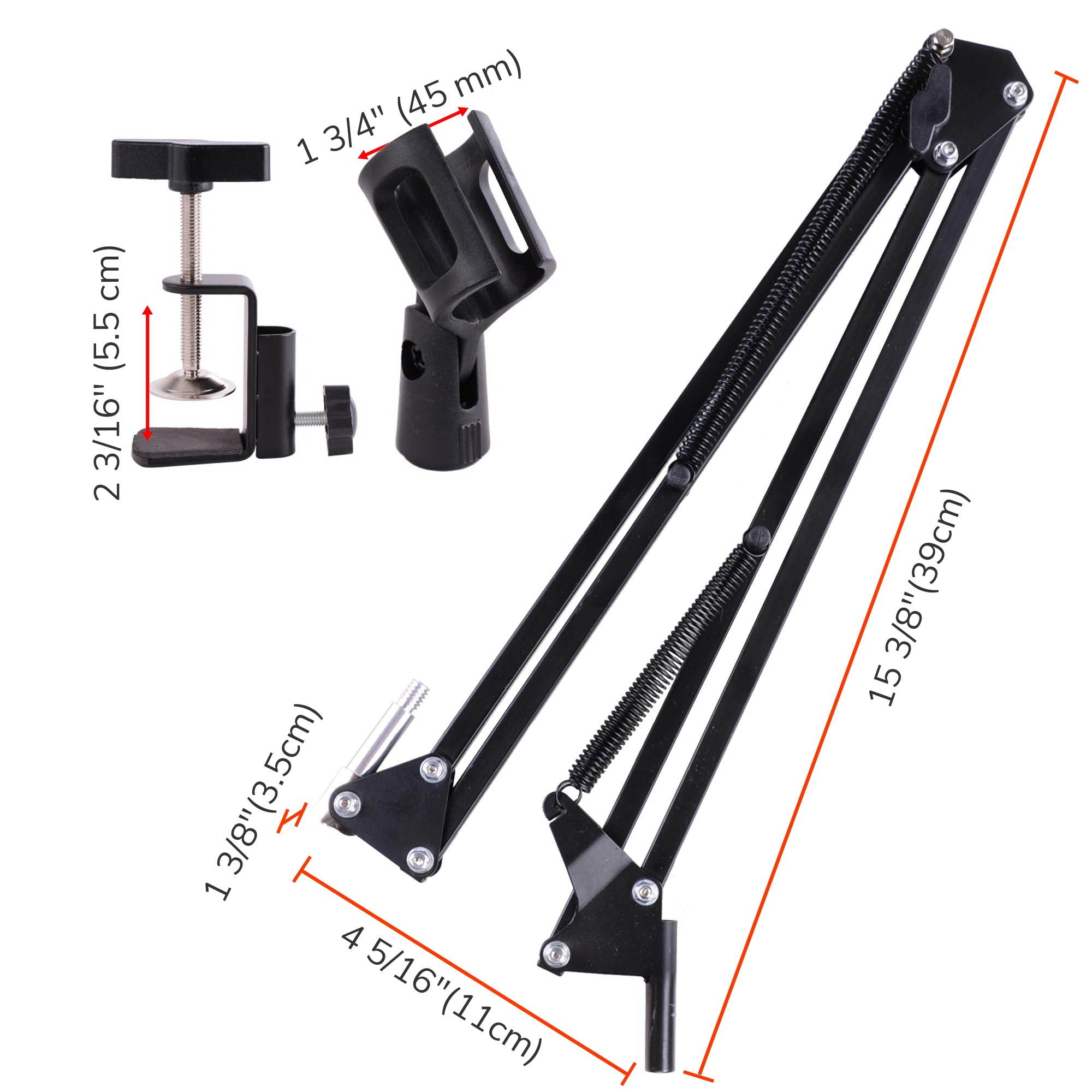 4x Mic Microphone Suspension Boom Scissor Arm Stand Holder Adjustable Studio Broadcast DJ NB-35