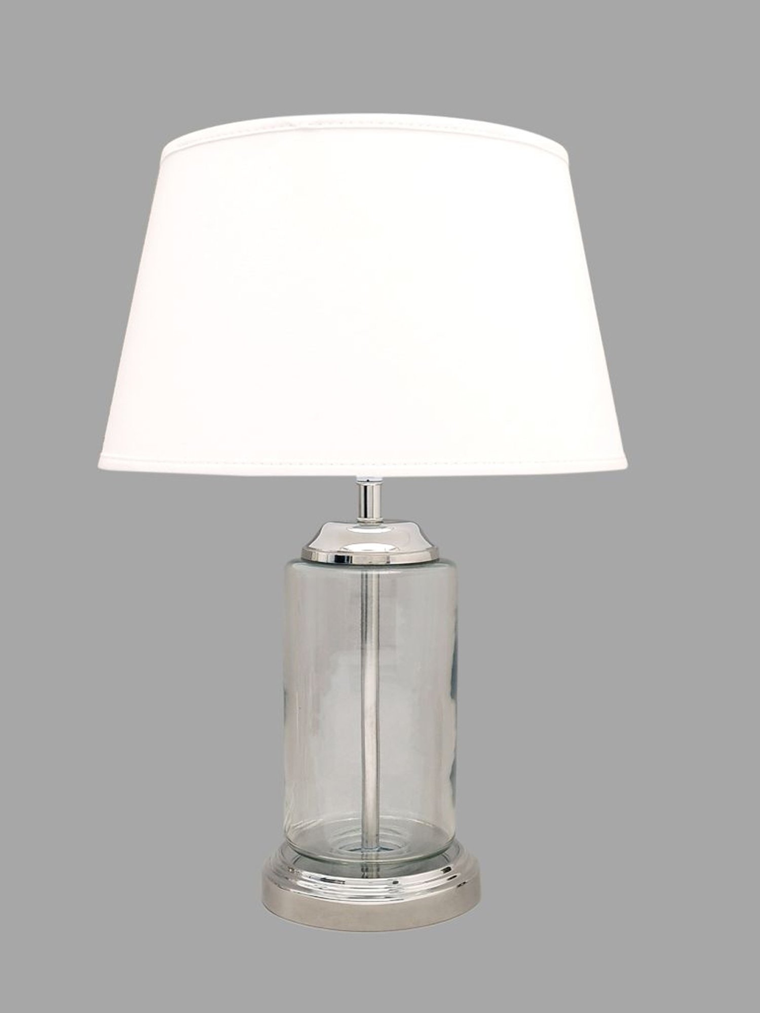 Kapoor Lamp Shades Transparent & White Glass Duffield Clear Cotton Shade Table Lamp