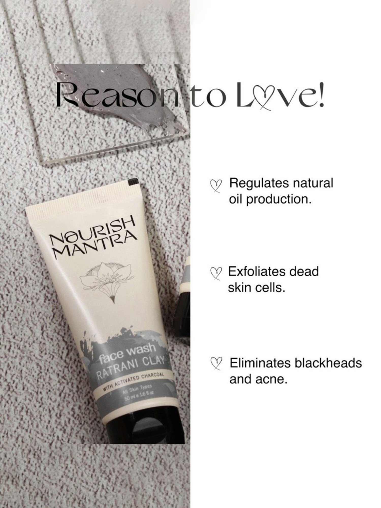 Nourish Mantra Ratrani Clay Face Wash - 50 ml