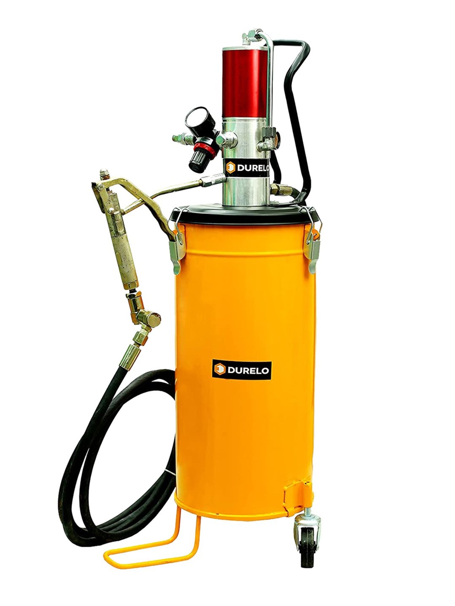 DURELO GRP-15 15Kg Air Operated Pneumatic Grease Gun Bucket (Yellow)
