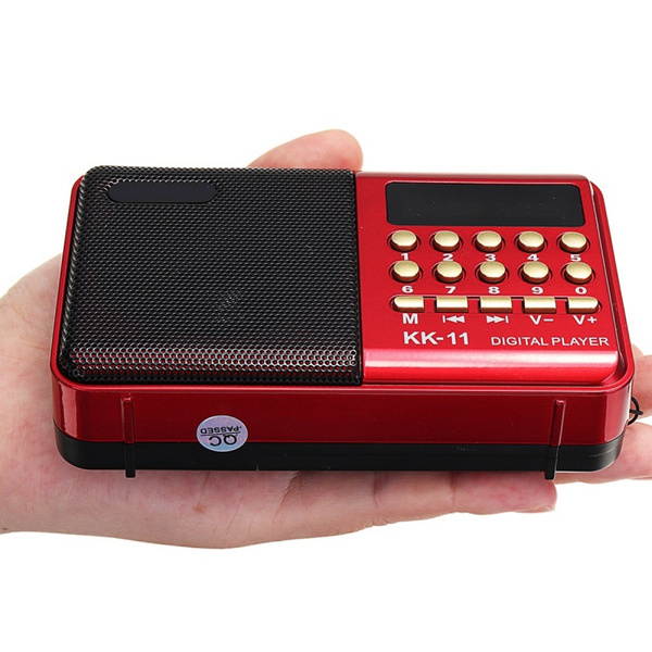 Portable Mini FM Radio Speaker Music Player TF Card U-Disk Reader W/ 18650# Rechargeable Battery