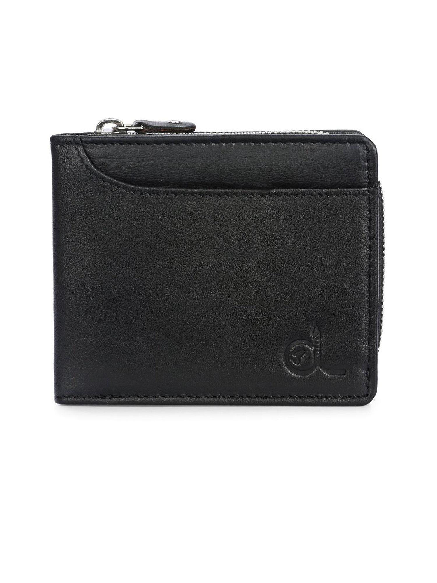Clog London Black Leather Small Bi-Fold Wallet for Men