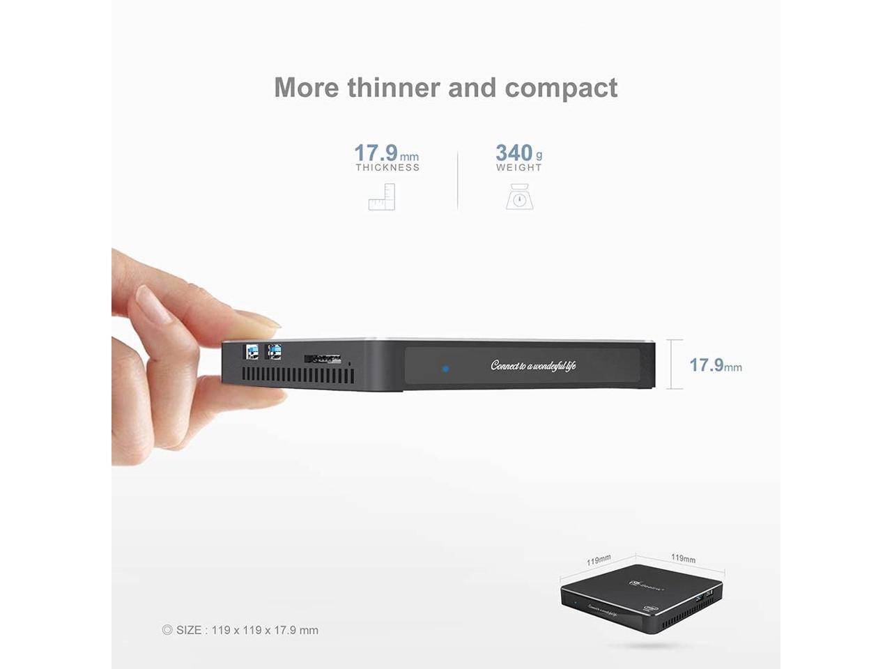 Beelink T34 Mini PC Windows 10 Pro Quad Core Intel N3450 Mini Desktop Computer 4K Dual HDMI Ports DDR4 8GB RAM 128GB SSD, 2.4G/5G WiFi, Gigabit Ethernet, USB 3.0, BT-4.0 Support Auto Power On