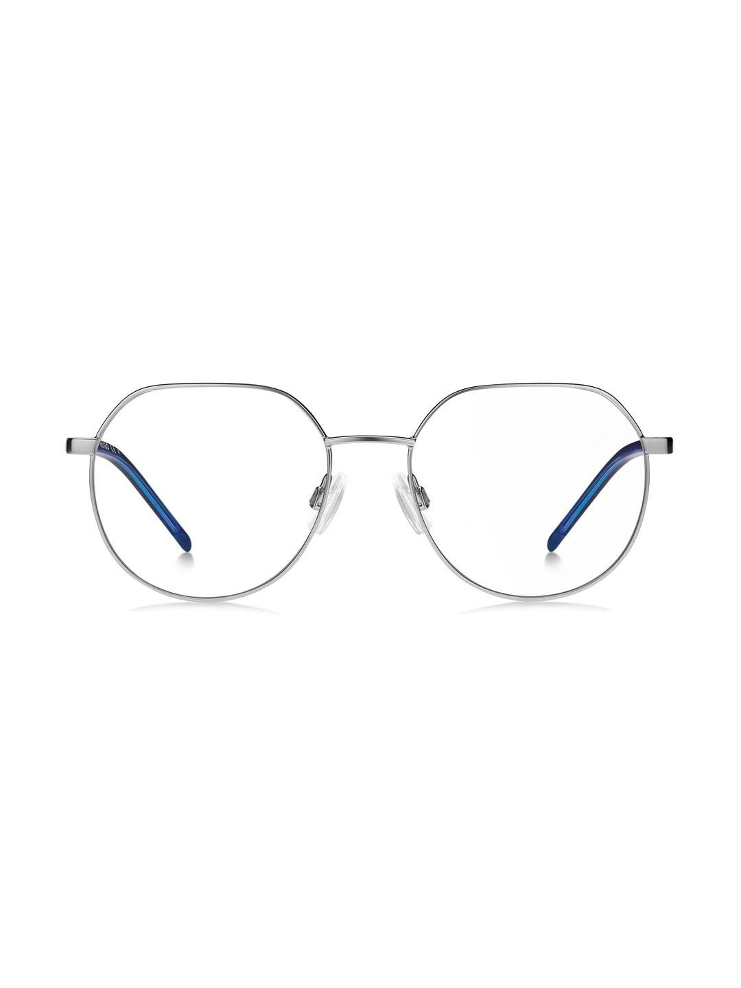 HUGO Silver Geometric Eye Frames for Men