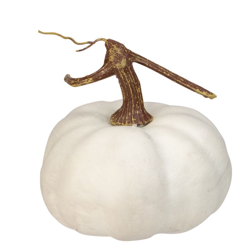 Northlight 6.5" White Pumpkin Weighted Halloween Statue