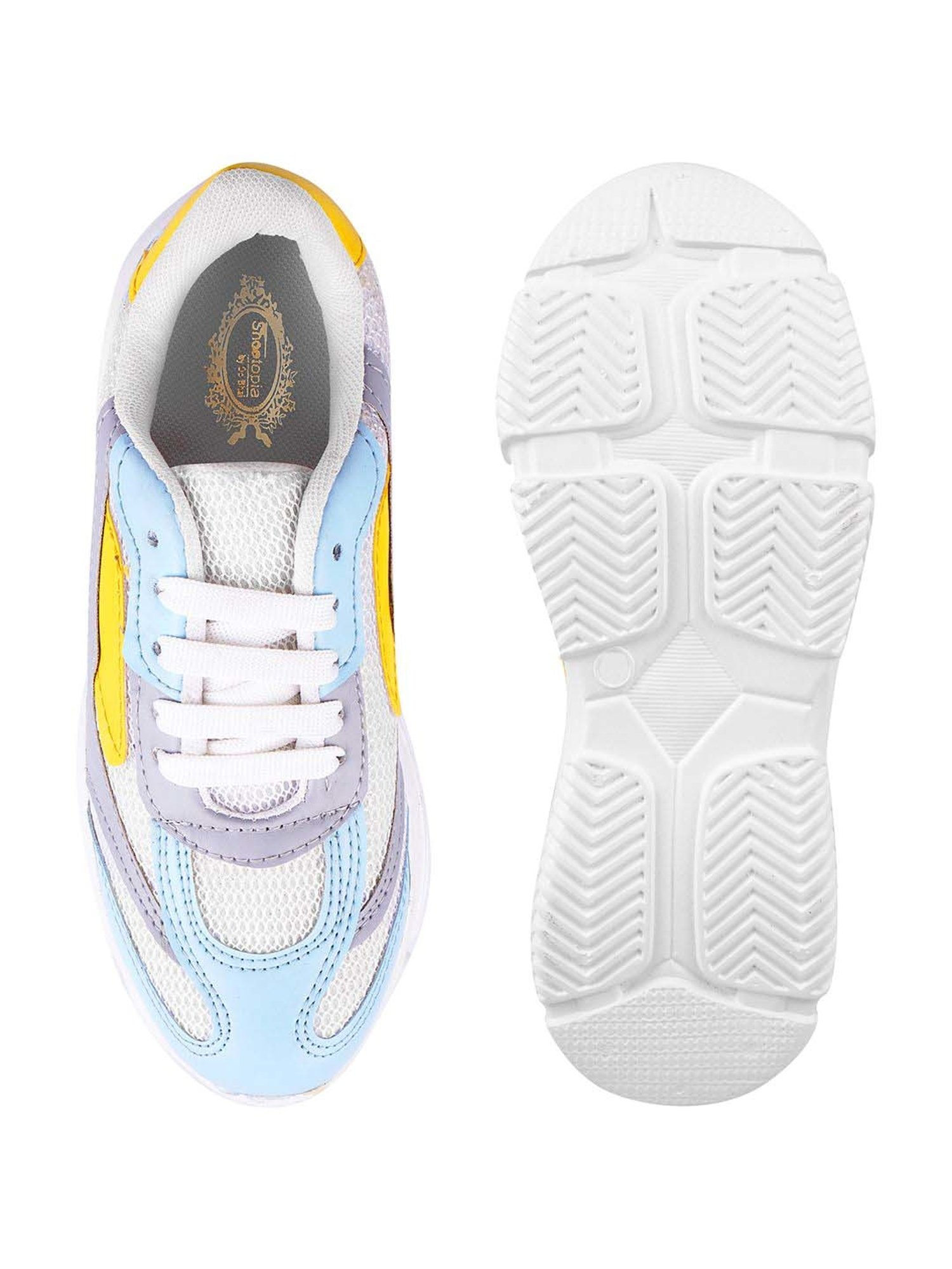 Shoetopia Kids Blue & White Walking Shoes