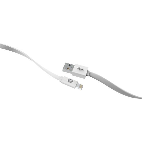 Charge & Sync Flat Lightning(R) to USB Cable, 4ft (White)