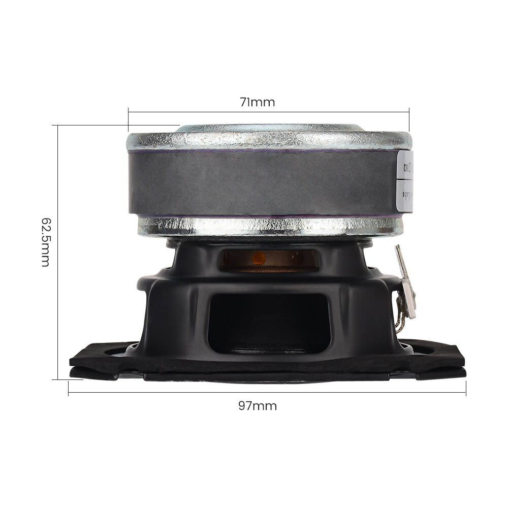 1Pcs 3.5 Mid-woofer Speaker Rubber Edge Long Stroke Bass Audio Speaker 2 Ohm 30W HiFi Home Theater Loudspeaker