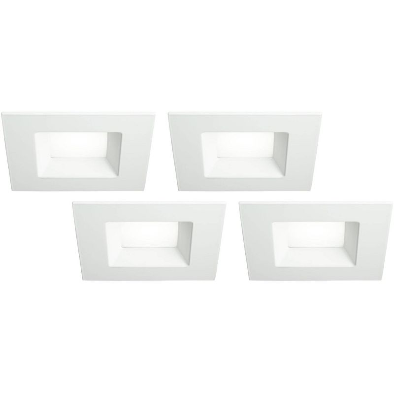 Tesler 6" White Square Retrofit 15 Watt LED Recessed Lights 4-Pack