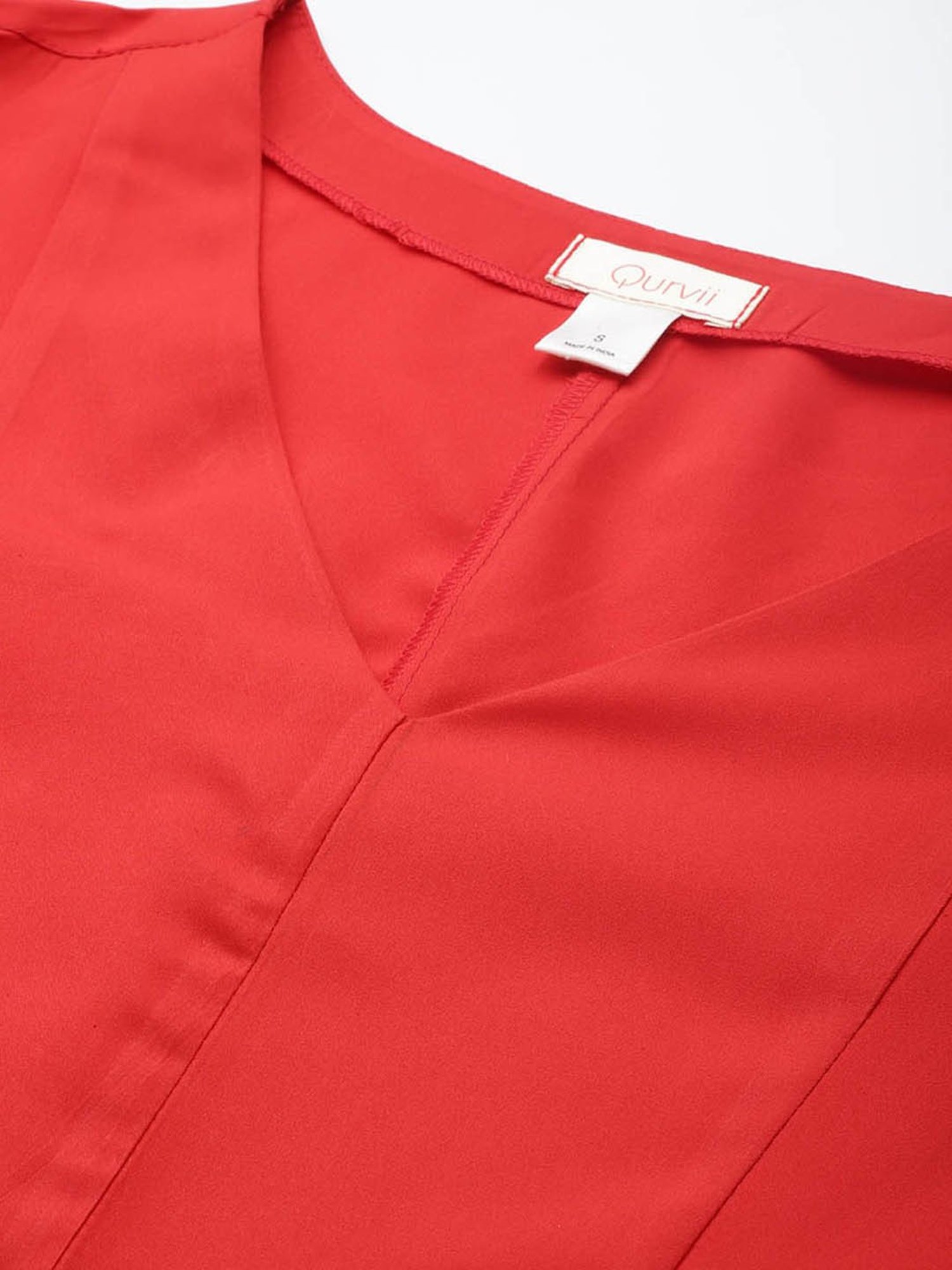 Qurvii Red Regular Fit Top