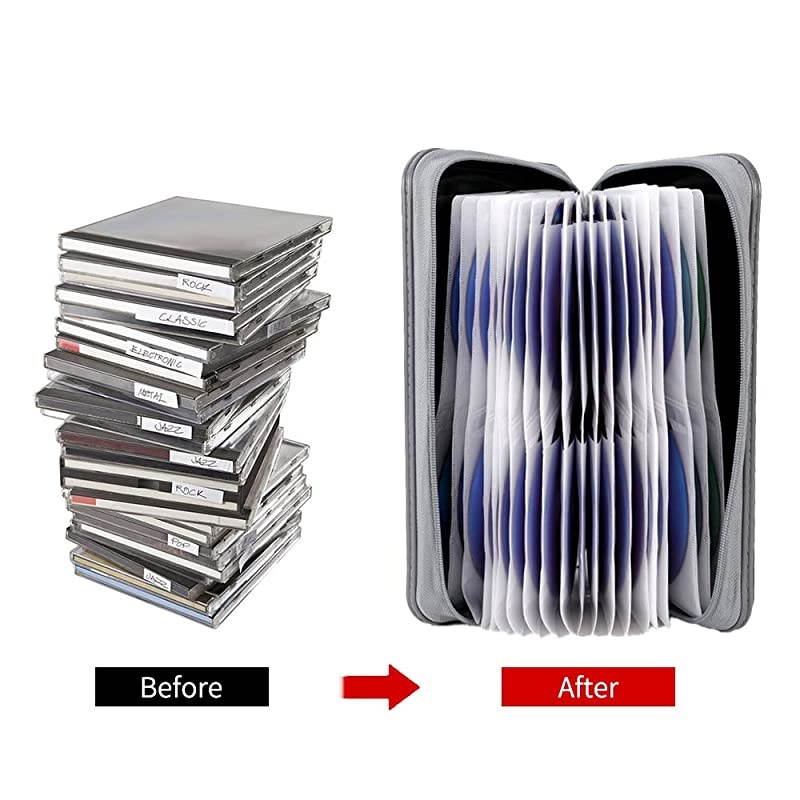 80 Capacity CDDVD Case Wallet Heavy Duty DVD Disc VCD Storage Holder Booklet Bag Cases Binder Album Dark Blue