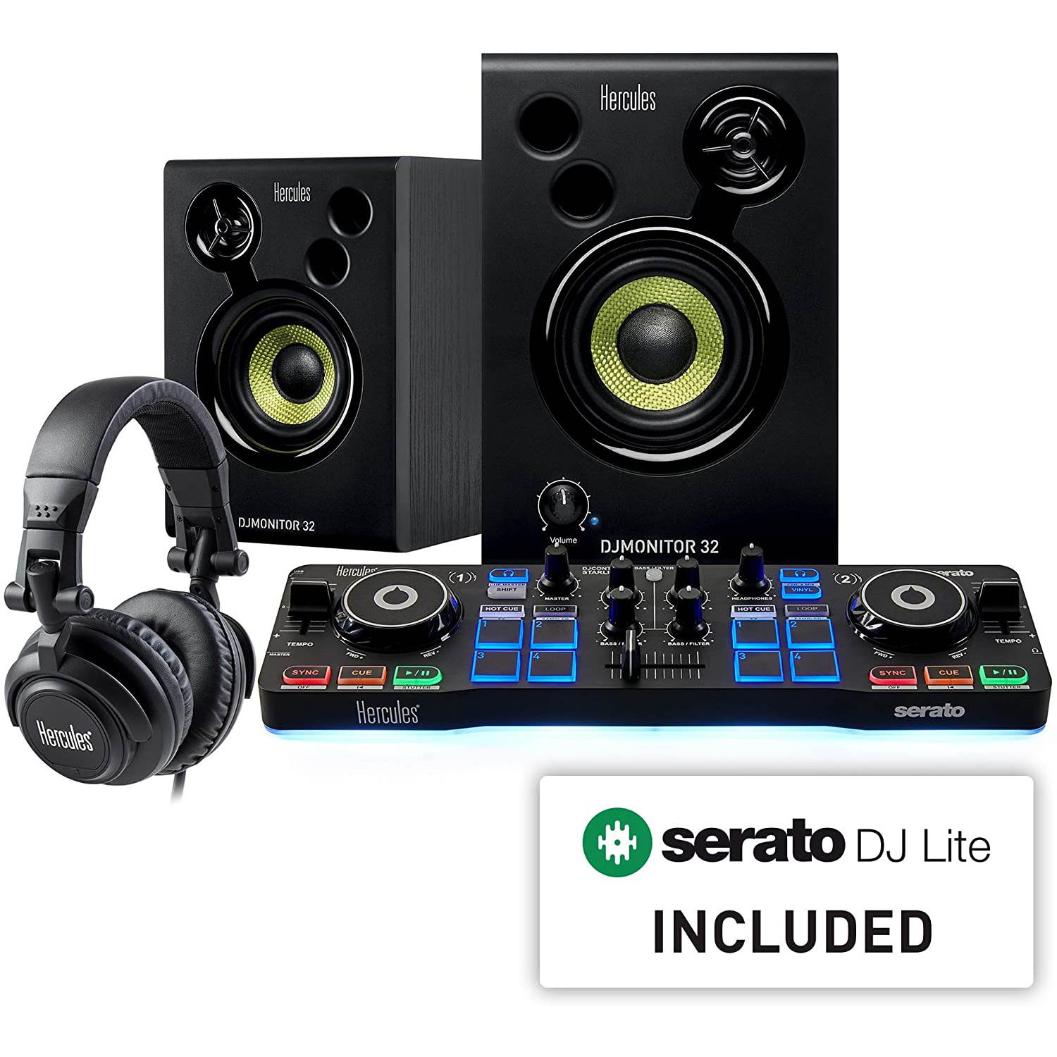 Hercules DJ Starterkit w/ Starlight DJ Monitor 32 HDP DJ M40.1 & Serato DJ Intro