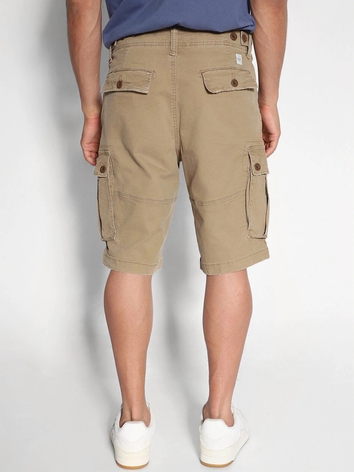American Eagle Khaki Cotton Regular Fit Cargo Shorts