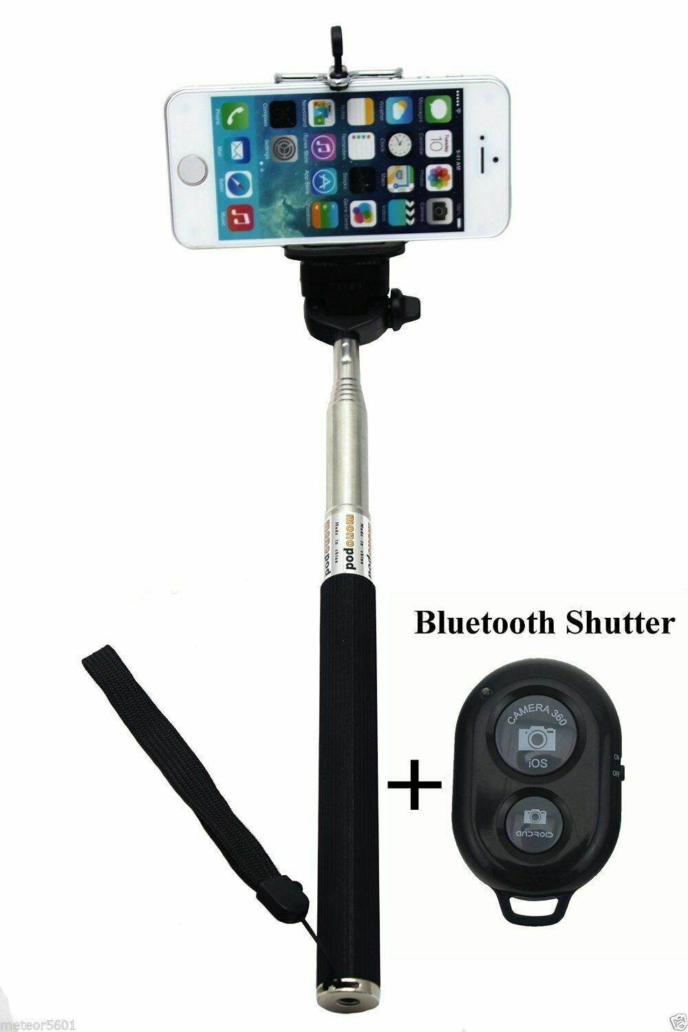 Bluetooth Shutter Extendable Handheld Selfie Stick Monopod for iPhone X 8 7 Plus