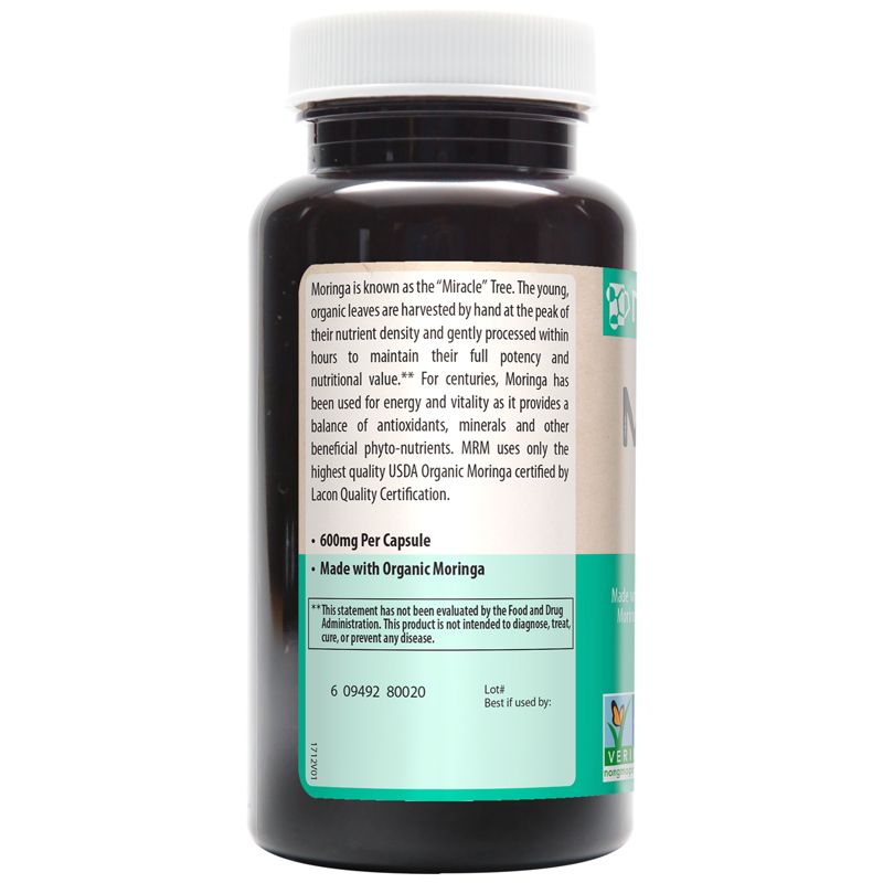 MRM Nutrition, Moringa Leaf, 60 Vegan Capsules, Greens and Superfood Supplements