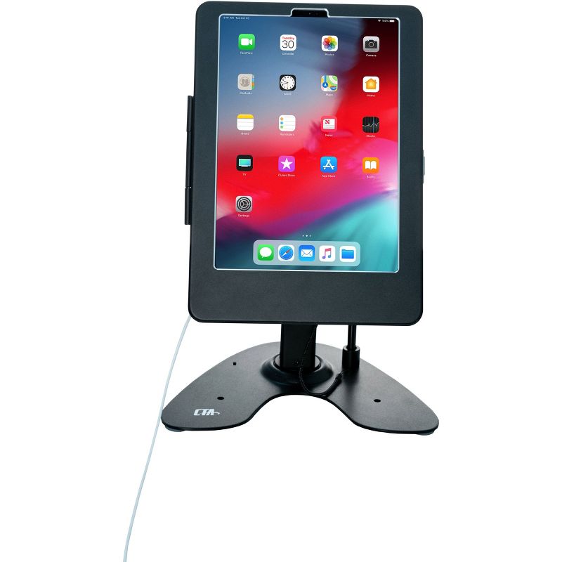 CTA Digital Dual Security Kiosk Stand for 11-inch iPad Pro - Up to 11" Screen Support - 15.5" Height x 10.3" Width x 8" Depth - Desktop, Countertop