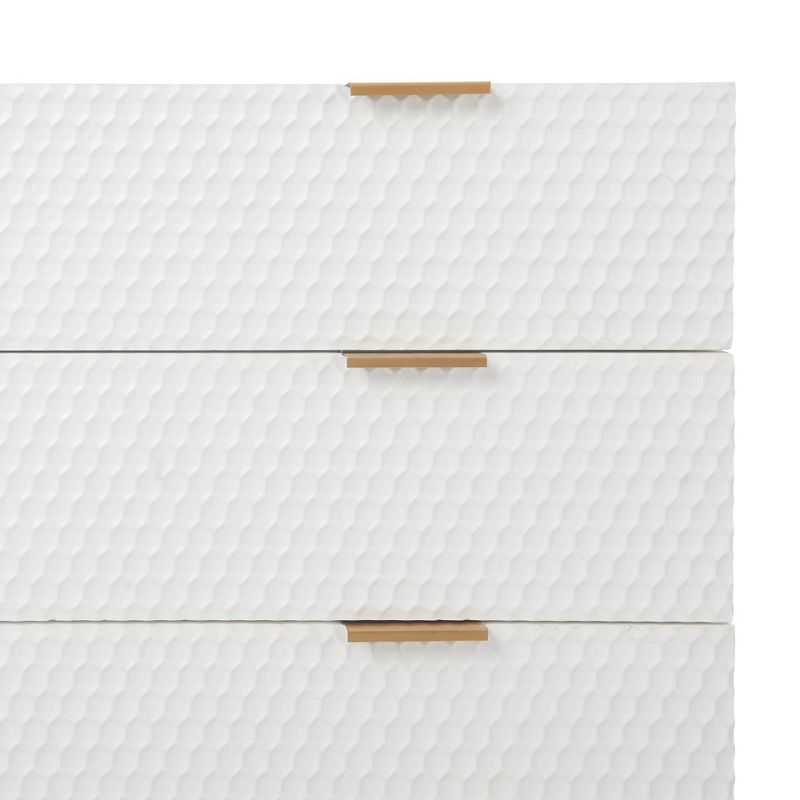 Jolie 3 Drawer Standard Dresser White - Adore Decor