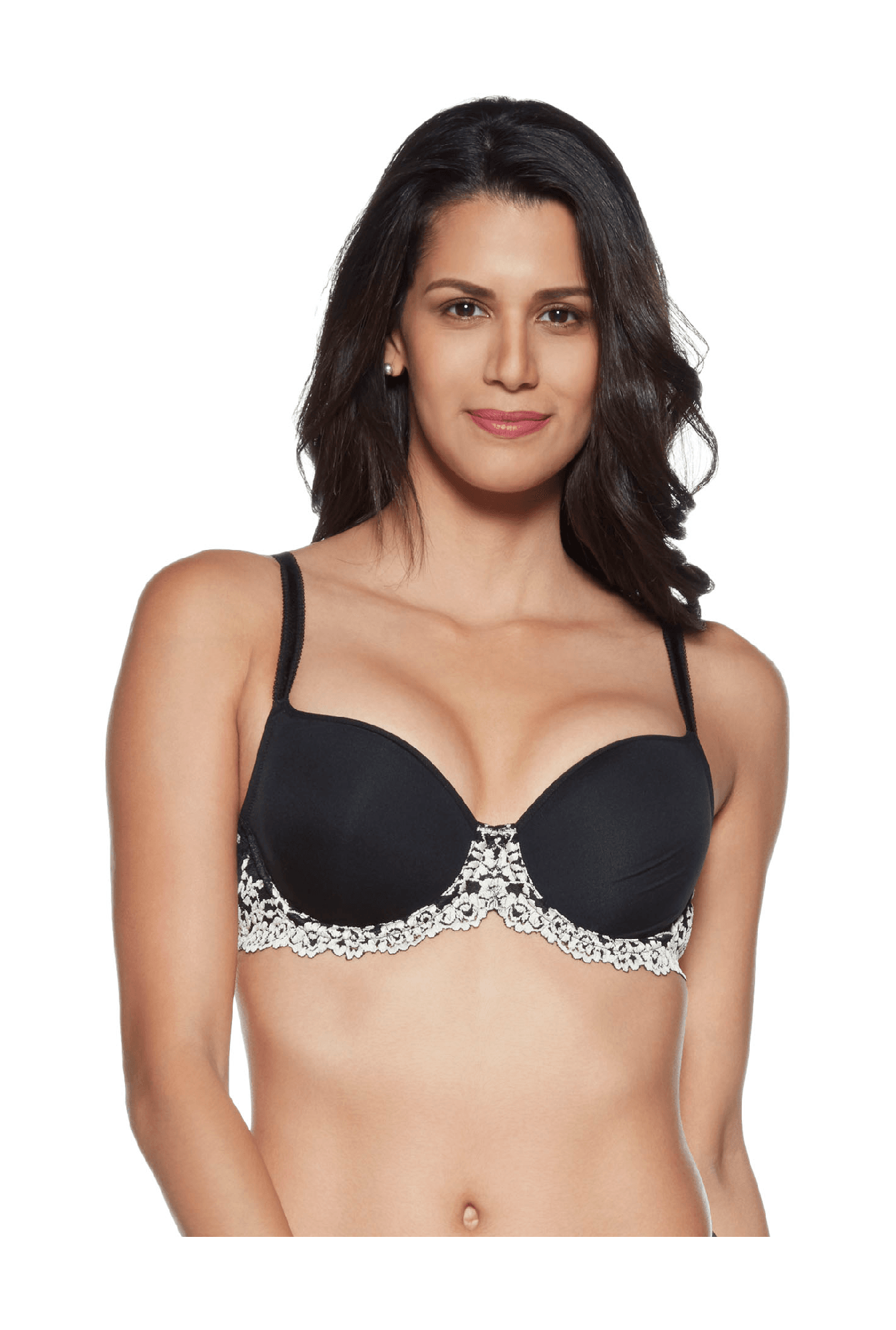 Wacoal Embrace Lace Padded Wired 3/4Th Cup Lace T-Shirt Spacer Cup Bra - Black