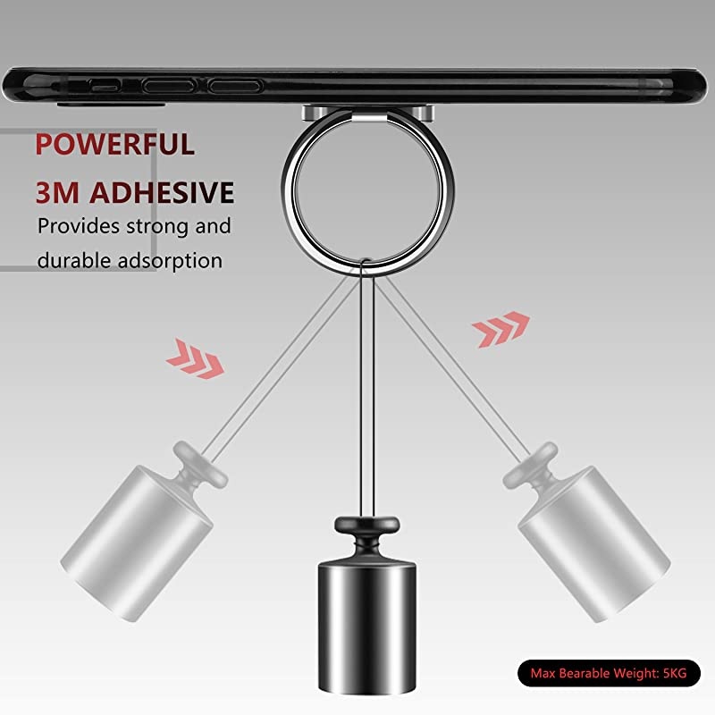Phone Ring Holder Finger Kickstand -  360&deg; Rotation Metal Ring Phone Stand & Grip for Magnetic Car Mount Compatible with All Smartphones-Sliver