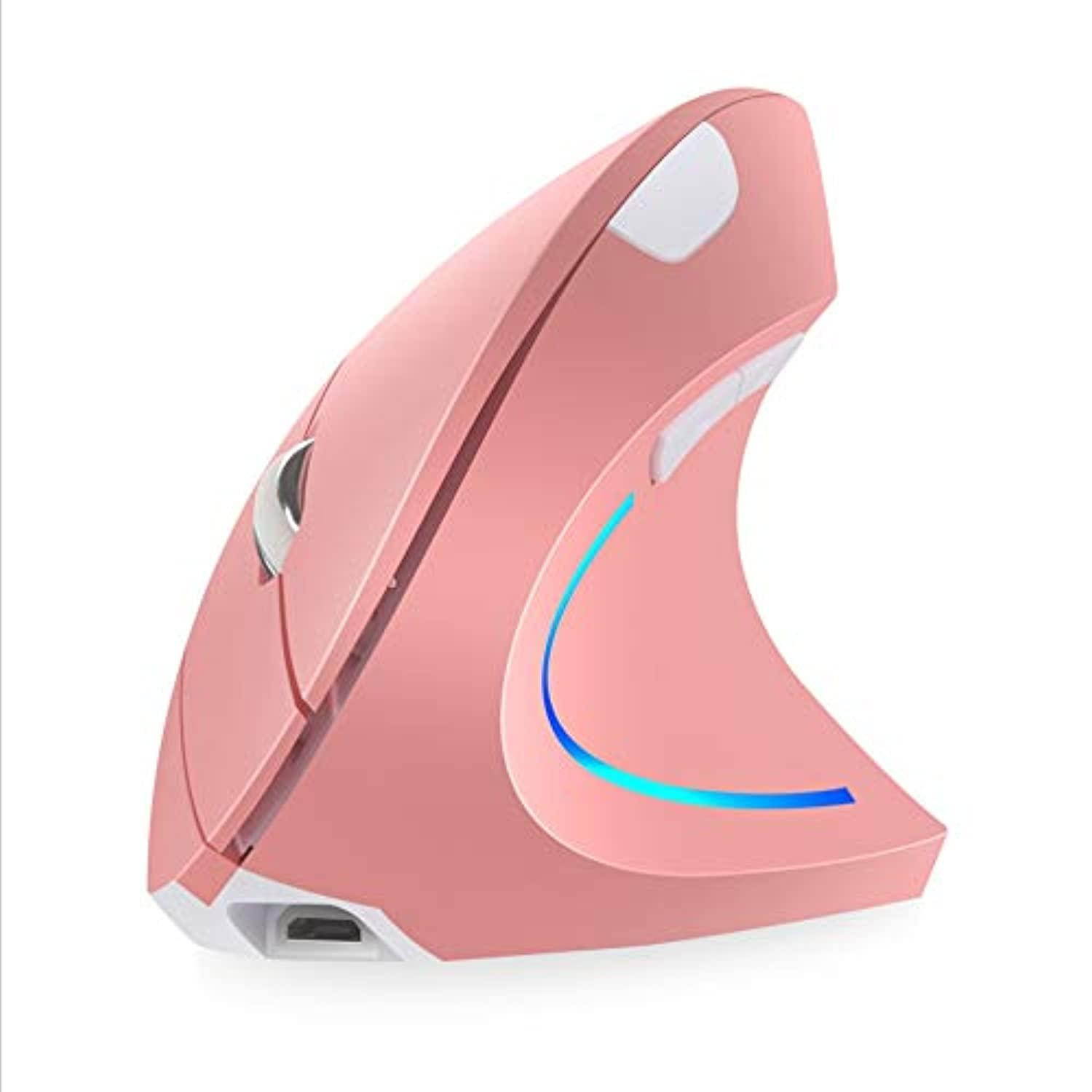 vertical mouse, right handed 2.4ghz wireless ergonomic rechargeable vertical mouse with 4 adjustable dpi 800/1200/1600/2400, 6