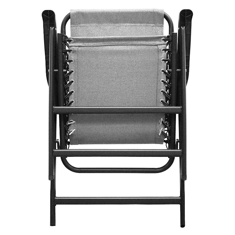 Caravan Canopy Infinity Suspension Steel Frame Patio Deck Folding Chair, Gray
