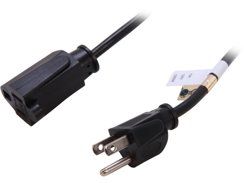 1M 16AWG Heavy Duty Power Extension Cord Power Extension Cable 3 Feet 1 Meters 3 Conductor NEMA 515P to NEMA 515R 13 Amp Power Cable ED70906